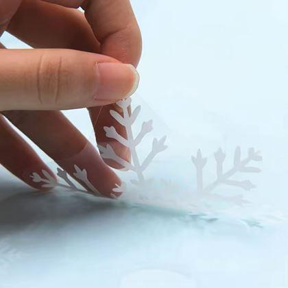 Kép valamiből Ablak matricák - hópelyhek 52 db - ezüst