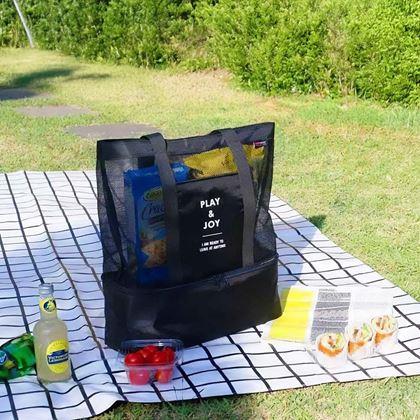 Kép valamiből Strandtáska hőszigetelő rekesszel - fekete
