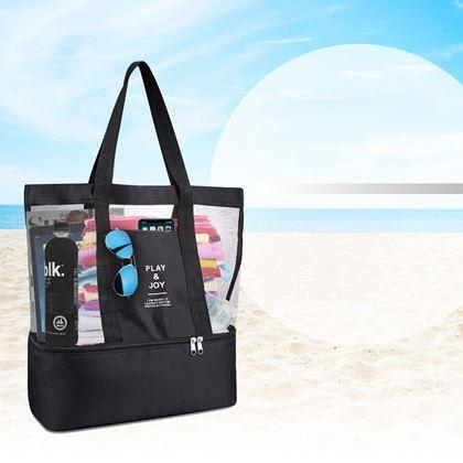 Kép valamiből Strandtáska hőszigetelő rekesszel - fekete
