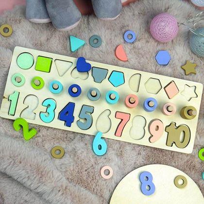 Kép valamiből Fa puzzle – számok, formák, számolás
