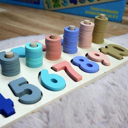 Kép valamiből Fa puzzle – számok, formák, számolás