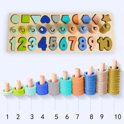 Kép valamiből Fa puzzle – számok, formák, számolás
