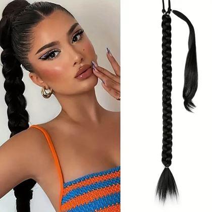 Kép valamiből Hajdísz, copf 85 cm -  fekete