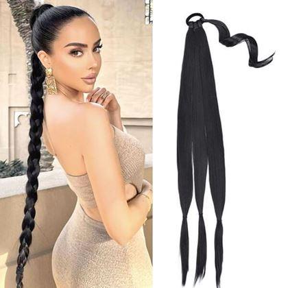 Kép valamiből Hajdísz, copf 85 cm -  fekete