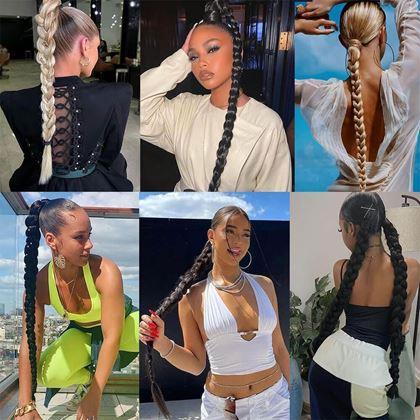 Kép valamiből Hajdísz, copf 85 cm -  barna