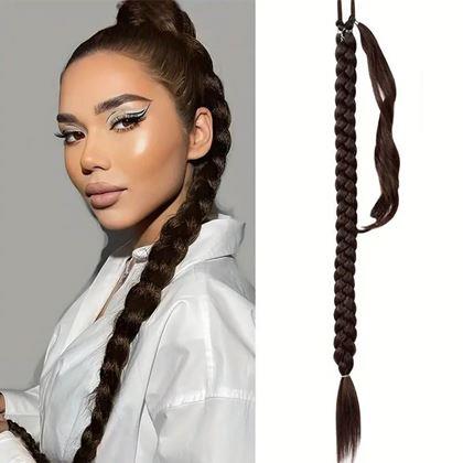 Kép valamiből Hajdísz, copf 85 cm -  barna