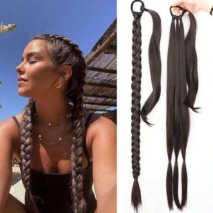 Kép valamiből Hajdísz, copf 85 cm -  barna