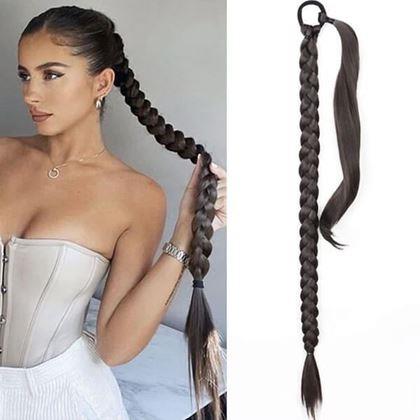 Kép valamiből Hajdísz, copf 85 cm -  barna