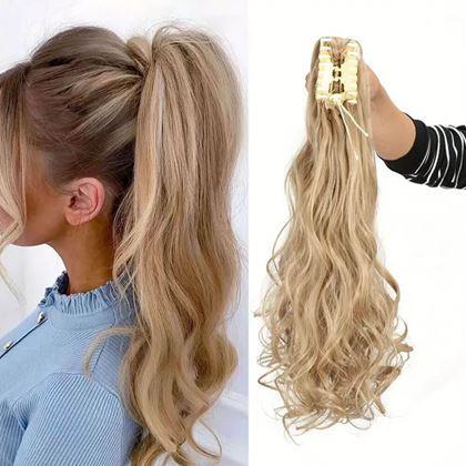 Kép valamiből Hullámos, 60 cm-es copf hajdúsító -  őzbarna