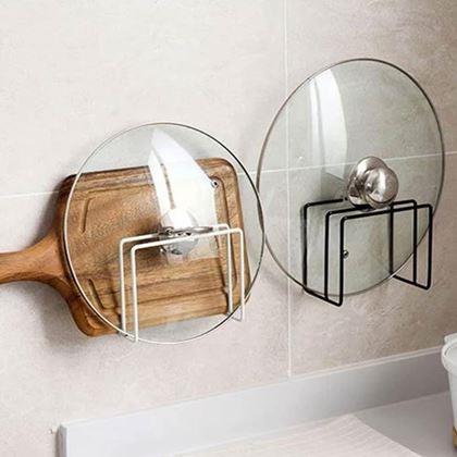 Kép valamiből Öntapadós tartó vágódeszkákhoz és fedőkhöz, 2 rekesszel