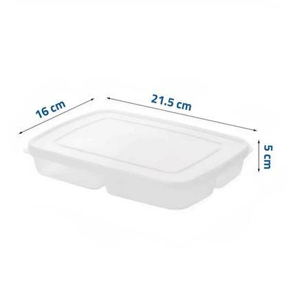 Kép valamiből 4 rekeszes, osztott élelmiszertartó doboz + fedél