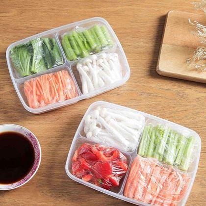 Kép valamiből 4 rekeszes, osztott élelmiszertartó doboz + fedél