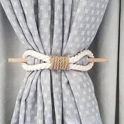 Kép valamiből Dekoratív függönyrögzítő kötél - fehér