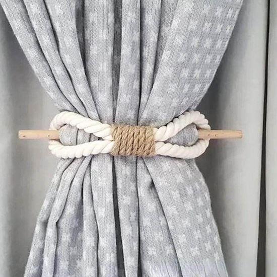 Kép valamiből Dekoratív függönyrögzítő kötél - fehér