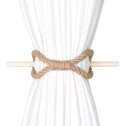 Kép valamiből Dekoratív függönyrögzítő kötél - barna