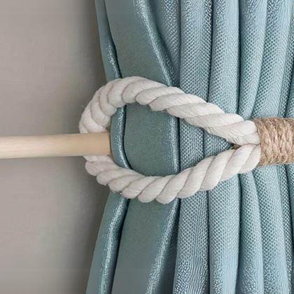 Kép valamiből Dekoratív függönyrögzítő kötél - fehér