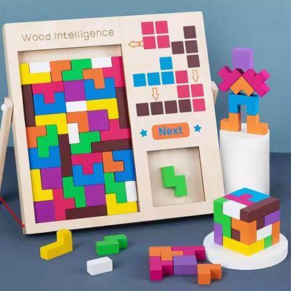 Kép valamiből Fából készült logikai puzzle - formák
