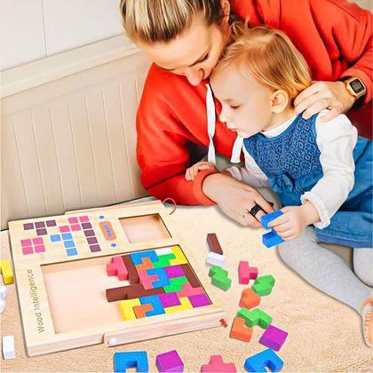 Kép valamiből Fából készült logikai puzzle - formák