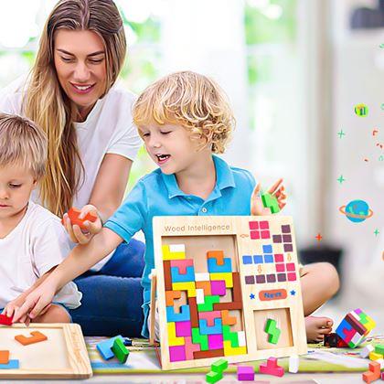 Kép valamiből Fából készült logikai puzzle - formák