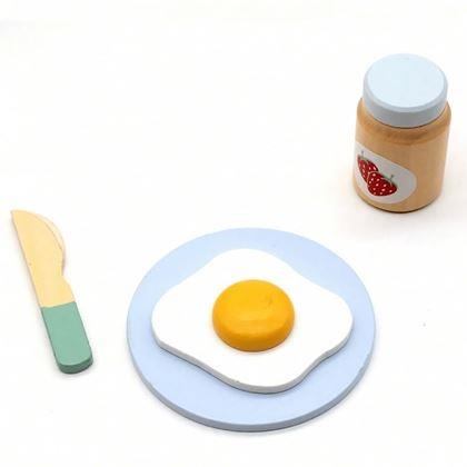 Kép valamiből Fa reggeliző játék készlet, 9 db