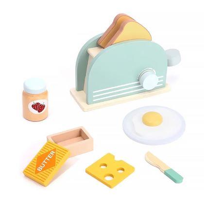 Kép valamiből Fa reggeliző játék készlet, 9 db