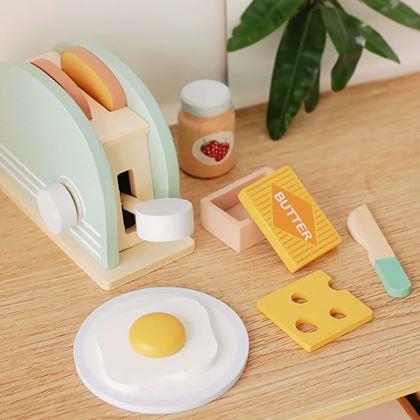 Kép valamiből Fa reggeliző játék készlet, 9 db