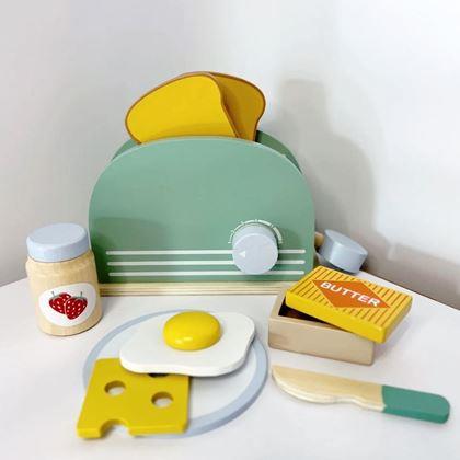 Kép valamiből Fa reggeliző játék készlet, 9 db