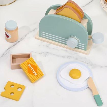 Kép valamiből Fa reggeliző játék készlet, 9 db