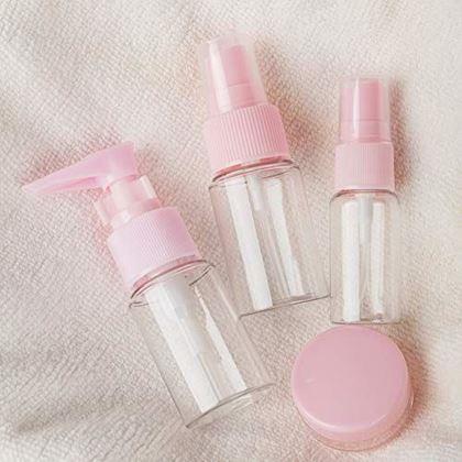 Kép valamiből Utazási kozmetikai üvegcsék készlete repülőgépre való táskával, 50 ml