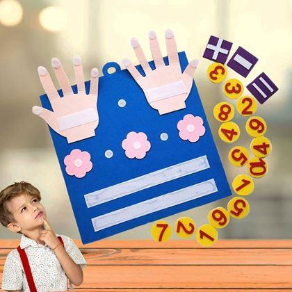 Kép valamiből Számokkal és ujjakkal ellátott matematikai alátét