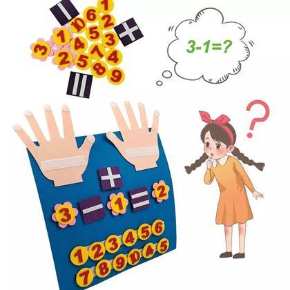 Kép valamiből Számokkal és ujjakkal ellátott matematikai alátét