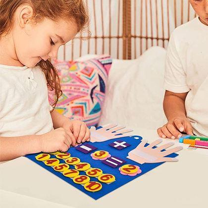 Kép valamiből Számokkal és ujjakkal ellátott matematikai alátét