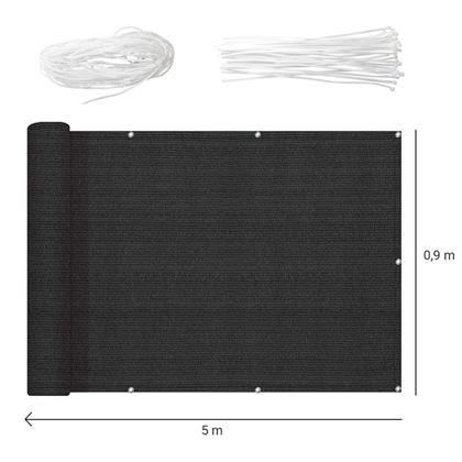 Kép valamiből Erkély takaró a magánélethez 500x90 cm -  fekete