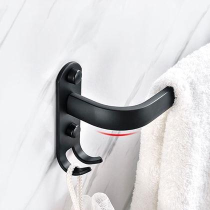 Kép valamiből Fém öntapadós törülközőtartó, akasztókkal