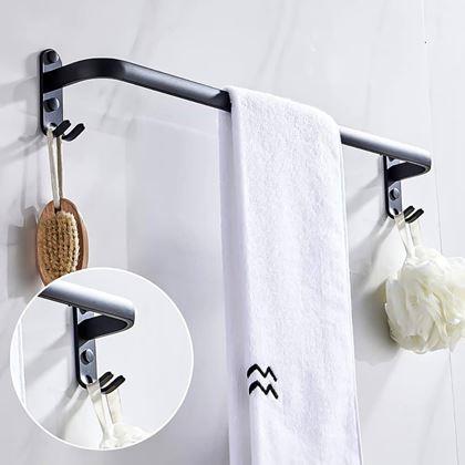 Kép valamiből Fém öntapadós törülközőtartó, akasztókkal