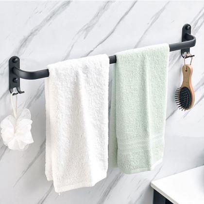 Kép valamiből Fém öntapadós törülközőtartó, akasztókkal
