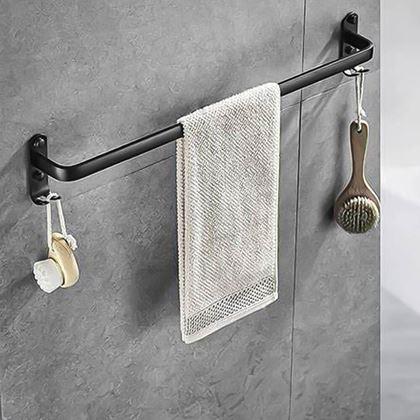 Kép valamiből Fém öntapadós törülközőtartó, akasztókkal