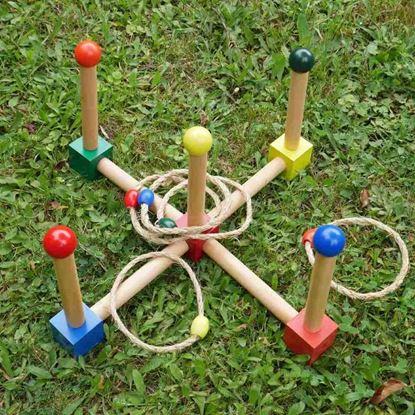 Kép Fa gyűrűdobáló játék