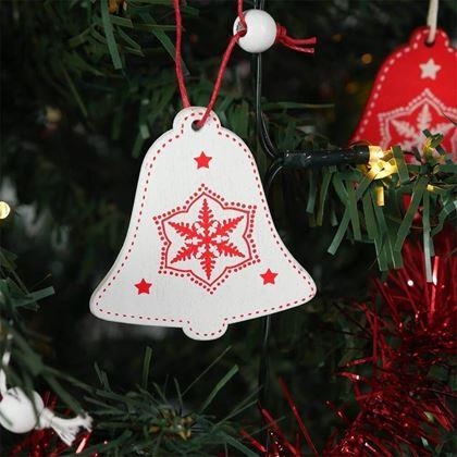 Kép valamiből 12 darabos fa dísz készlet - csengők