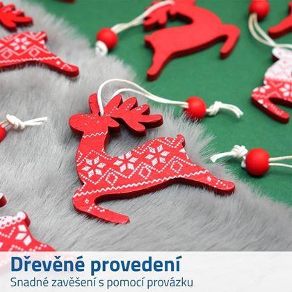Kép valamiből 12 darabos fa dísz készlet - rénszarvasok