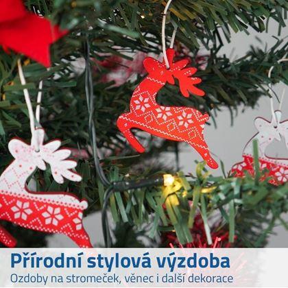 Kép valamiből 12 darabos fa dísz készlet - rénszarvasok