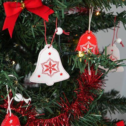 Kép valamiből 12 darabos fa dísz készlet - csengők