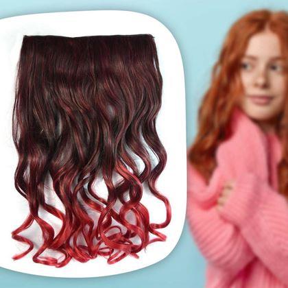 Kép valamiből Clip in sáv színes hajaláfestéshez - barna-vörös