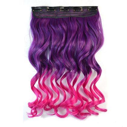 Kép valamiből Clip in sáv színes hajaláfestéshez - lila-rózsaszín