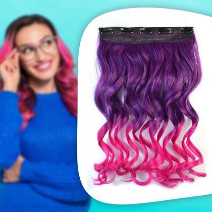Kép valamiből Clip in sáv színes hajaláfestéshez - lila-rózsaszín