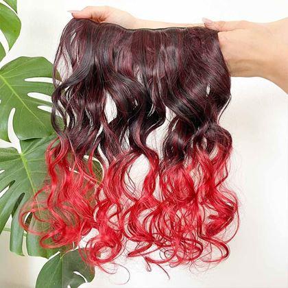 Kép valamiből Clip in sáv színes hajaláfestéshez - barna-vörös