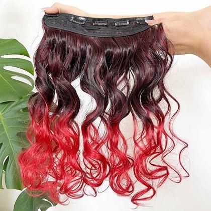 Kép valamiből Clip in sáv színes hajaláfestéshez - barna-vörös