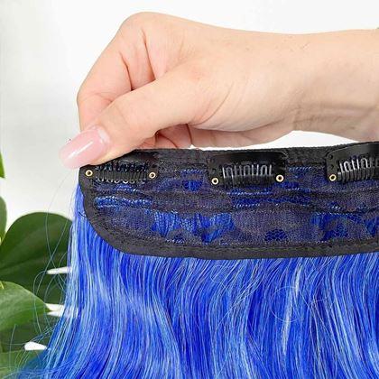 Kép valamiből Clip in sáv színes hajaláfestéshez - kék