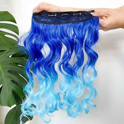 Kép valamiből Clip in sáv színes hajaláfestéshez - kék