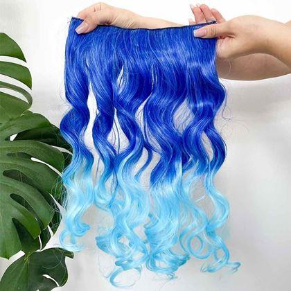 Kép valamiből Clip in sáv színes hajaláfestéshez - kék